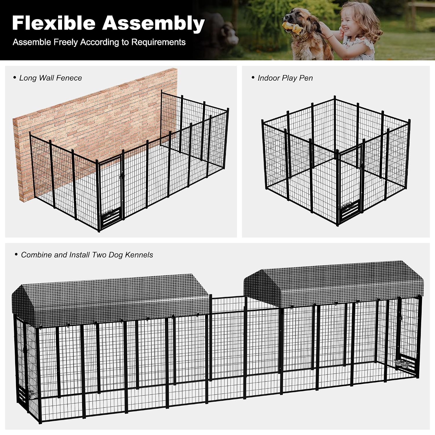 Heavy-Duty Dog Kennel with Roo - Feeding recension och pris