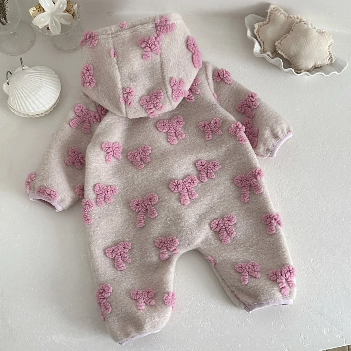 Baby Girls Hooded Romper 3D Bo - Newborn Baby Girl Romper Floral recension och pris