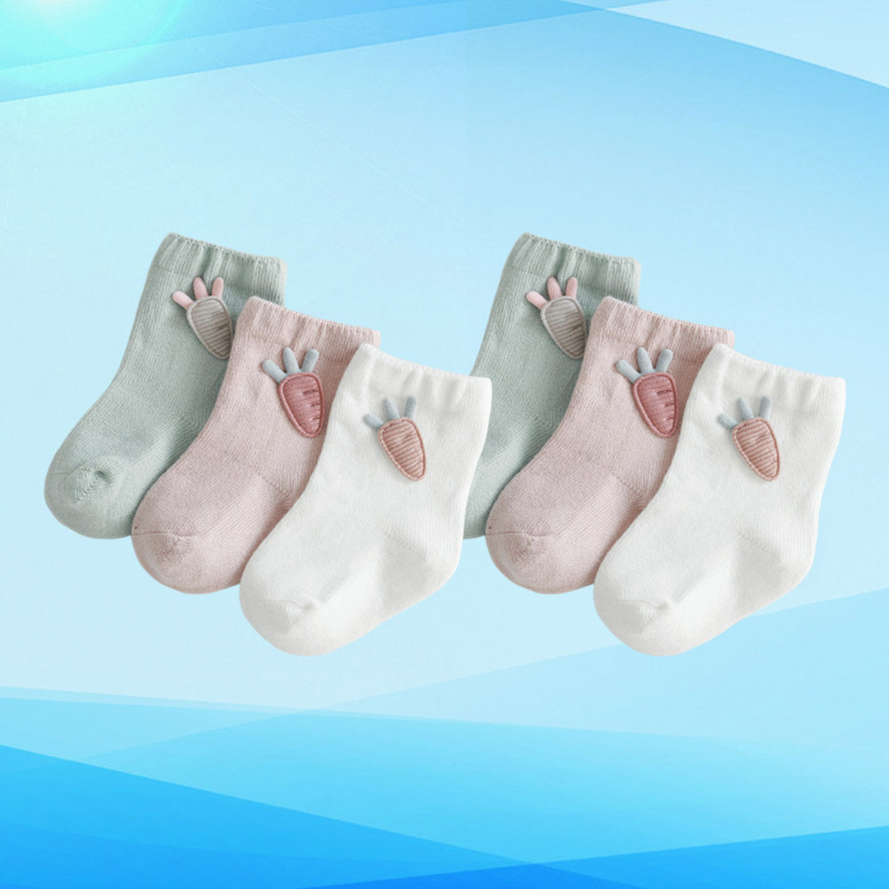 3Pair Baby Socks Cotton Cartoo - Unisex Baby Socks Non Slip recension och pris